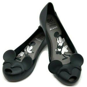 Mel by Melissa Minnie and Mickey Black Flats